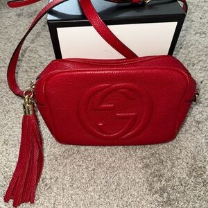 Gucci Red Leather Crossbody Bag